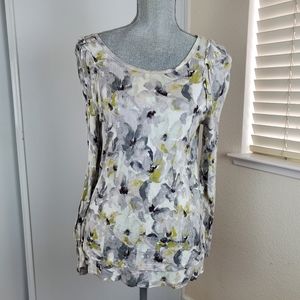 Vera Wang Floral Long Sleeve Shirt Medium